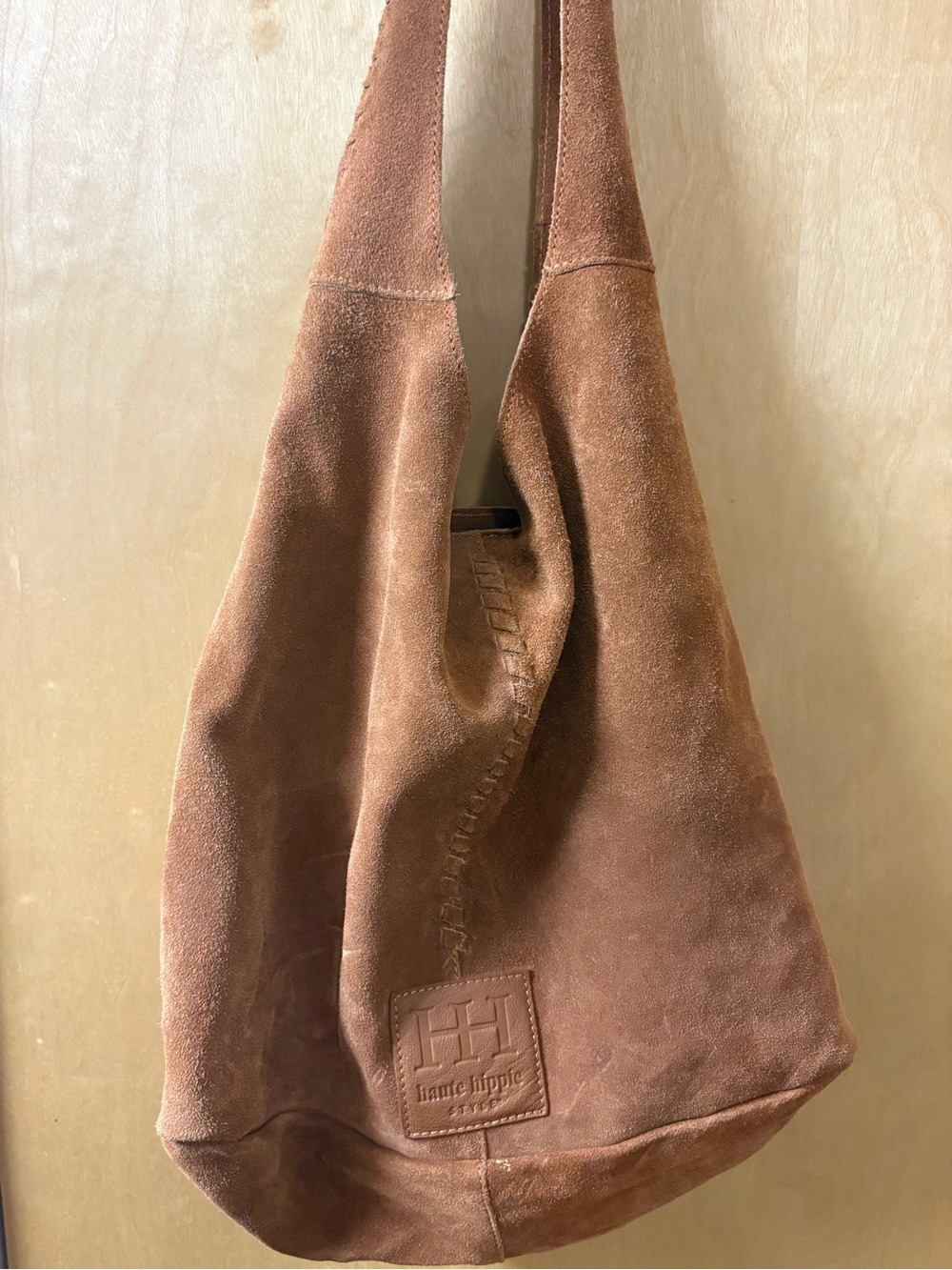 Haute Hippie Brown Suede Hobo Bag